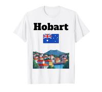 Hobart Travel Souvenir Tasmania Trip Australian Flag T-Shirt