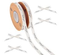 HOBBIESAY 1/2 Inch 60Yards Beige Cotton Ribbons Thank You Printed Ribbon for Gift Wrapping Gift Ribbon with Thank You Printed Soft Webbing Tape Roll for DIY Craft Making Party Decorations