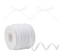 HOBBIESAY 1/8 Inch Thin Velvet Ribbons 50 Yards Vintage White Ribbon Single Face Velvet Ribbon Spool Fabric Trim for Wedding Invitations Christmas Tree Crafts Home Party Favour Boxes Decoration