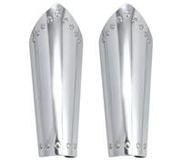 HOBBIESAY 1 Pair Arm Bracer Medieval Arm Armor Viking Knight Armor Faux Leather Studded Silver Arms Guards Cuff Gauntlet Adult Renaissance Knight Cosplay Costume Medieval Halloween Accessories