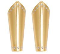 HOBBIESAY 1 Pair Arm Bracer Medieval Arm Armor Viking Knight Bracers Faux Leather Studded Gold Armor Arms Guards Cuff Gauntlet Renaissance Knight Cosplay Costume Medieval Halloween Accessories