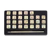 HOBBIESAY 1 Set 27Pcs Capital Letters Stamp Set 9.5x9.5mm Alloy Alphabet Craft Stamping Tools Letter Stamp Tools Set Leather Art Craft Tool for DIY Craft
