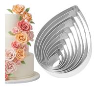 HOBBIESAY 1 Set Stainless Steel Peony Cutter Stainless Steel Rose Petal Calyx Leaf Cutters Set Tear Drop Cutter Peony Clay Craft Flower Veining Mold Veiner Petal Making Tool Clay Modeling Tools