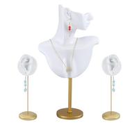 HOBBIESAY 1 Set White Mannequin Bust Necklace Earring Display Resin Jewelry Display Stand Necklace Bust Stand Easel Rack Boutique Earring Holder Organizer for Show Jewelrys Necklaces Earrings