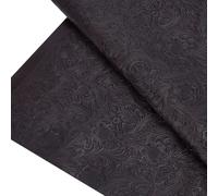 HOBBIESAY 1 Yard 55" Embossed Faux Leather Fabric Black Phoenix Pattern Embossed Fabric Bump Texture Vintage Floral Leather Sheet for Furniture Seat Handmade DIY Bows Earrings Making Crafts