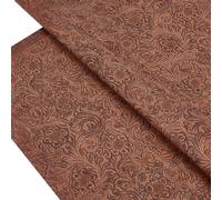 HOBBIESAY 1 Yard 55" Embossed Faux Leather Fabric Bump Texture Vintage Floral Leather Sheet Camel Color Phoenix Pattern Embossed Fabric for Furniture Seat Handmade DIY Bows Earrings Making Crafts