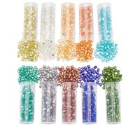 HOBBIESAY 10 Colors 1200Pcs Glass Cube Beads 3mm Mini Square Seed Beads Colourful Crystal Spacer Beads Small Craft Beads for DIY Bracelets Earring Necklace Jewelry Making,Hole:1mm