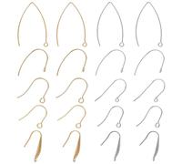 HOBBIESAY 10 Styles 20Pcs Stainless Steel Earring Hooks Mixed Style Ear Wires French Wire Hooks Dangle Ear Wires for DIY Earring Jewelry Making Finding