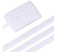HOBBIESAY 10 Yards Snaps Strips Fastener Tim White Snap Button Tape Sew on Fastener Buckles Tape Accessories Plastic Snap Button Trim for DIY Clothes Hats Dress Fabric Sewing Crafts 0.71''