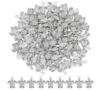 HOBBIESAY 100 Pcs Tibetan Antique Silver Sea Turtle Charms 0.63inch Tiny Turtle charm Ocean Charms Sea Creature Animal Pendants for Crafts Making Bracelet Necklace Keychain DIY Supplies