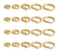 HOBBIESAY 100Pcs 18K Gold Plated Split Jump Rings Double Loops Split Rings Connector Key Chain Jump Ring Jewelry Making Ring for Women DIY Necklace Bracelet Jewelry Making 2.5-6.5mm Inner Diameter
