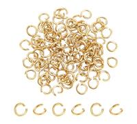 HOBBIESAY 100Pcs Gold Jump Rings 3.5mm Stainless Steel Open Jump Ring 18K Gold Plated Jump Rings Unsoldered Ring Connectors Small Split Ring Jewelry Making Findings for DIY Crafts
