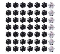 HOBBIESAY 100pcs Sequin Bead Flowers Patches 3D Bead Flower Patch Embroidery Sewing Crystal Round Paillettes Applique Glitter Black Crafts Sequins for DIY Hats Wedding Garmsent Bag Hair Headband Shoes