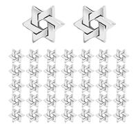 HOBBIESAY 100Pcs Tibetan Style Star of David Beads Bulk 4.7mm Large Hole Jewish Stars Beads Small Hexagram Craft Bead Six-Pointed Star Bead for Women Bracelet Jewelry Making 0.41x0.35x0.3 Inch