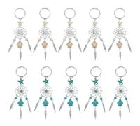 HOBBIESAY 10Pcs 2 Colors Sea Turtle Keychain 12.7cm Mini Lucky Sea Star Key Chain Cute Turquoise Keychain Charms Sea Animal Charms for Keychain Decoration