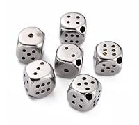 HOBBIESAY 10pcs 304 Stainless Steel Dice Beads 10mm Metal Square Black Dots Loose Beads Cube Smooth Spacer Beads for Jewelry Making DIY Crafting, Hole: 2mm
