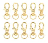 HOBBIESAY 10PCS Keychain Clip Key Chain Hooks Gold Swivel Snap Hooks Swivel Clasp Lanyard Snap Keychain for Lanyard Key Rings Crafting Flag Pole Clip for Flagpole Rope Diving Clips