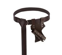 HOBBIESAY 11.8cm Wide Sword Shoulder Back Sheath Holder PU Leather Back Sword Frog Vintage Adjustable Sword Waist Belt Sword Frog Holder Brown for Medieval Costume Accessories Cosplay