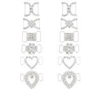 HOBBIESAY 12Pcs 6 Styles Shoelace Charms for Sneakers Crystal Sneakers Shoelaces Decorations Bling Shoelace Buckle Decorative Shoelaces Clips Shoe Buckle Charm for Women Casual Shoes Accessories