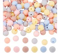 HOBBIESAY 12Pcs 9mm Silicone Beads Bulk 6 Colors Round Rubber Beads Silicone Loose Spacer Beads Silicone Focal Beads Craft Beads for DIY Crafts Bracelet Necklace Jewelry Keychain Making