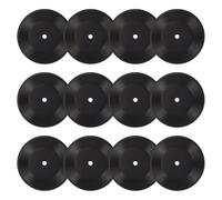 HOBBIESAY 12PCS Miniature Records Black Miniature Vinyl Record Vinyls 1:12 Scale Tiny Music Room Furniture Model Mini Record Discs Plastic Doll House Decoration for Micro Landscape