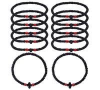 HOBBIESAY 12PCS Prayer Rope Blessed Greek Christian Orthodox Red Handmade Braided Prayer Rope Greek Prayers Ropes Protection Car Hanging Charm Ropes Protestant Beads Blessed Decor Gift