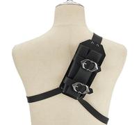 HOBBIESAY 136cm Long Sword Shoulder Back Sheath Holder PU Leather Back Sword Frog Vintage Adjustable Sword Warrior Costume Protective Case Pair Black for Medieval Costume Accessories Cosplay