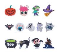 HOBBIESAY 13Pcs Embroidered Halloween Patches Pumpkin Ghost Skull Black Cat Witch Hat Bat Sew On Patches Cute Iron On Applkique for Halloween DIY Clothing Jacket Jeans Pants Backpack Hat Decor