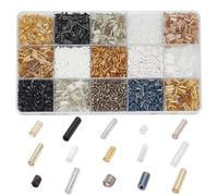 HOBBIESAY 15 Colors 6750pcs Tube Beads Kit Glass Bugle Seed Beads Transparent&Opaque Colours Glass Bugle Beads for Bracelet Earring Necklace Jewelry Making DIY Crafts,Hole: 0.5~1mm