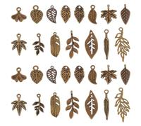 HOBBIESAY 150Pcs 15Styles Tibetan Tree Leaf Charms Leaf Antique Bronze Dangle Charm Leaves Branch Beads Charms Metal Pendant Spring Earring Bracelet Necklace Kaychain Jewelry Making DIY