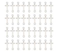 HOBBIESAY 150Pcs Antique Silver Cross Connector Charms 20x8x2mm Double Hole Metal Cross Bracelet Connectors Curved Sideways Cross Pendant Links for Jewelry Bracelet Making Hole: 2mm