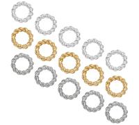 HOBBIESAY 15Pcs 24K Gold Jumps Rings 6mm Silver Brass Twisted Jump Rings Closed Jump Rings Chainmail Rings Jewelry O Rings Connector Round Rings for Jewelry Making Inner Diameter: 3.5mm