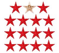 HOBBIESAY 15pcs Red Five Pointed Star Lapel Pins Memorial Stars Brooches Costume Decorations Brooch Badge Clips Pentacle Pentagram Lapel Pins Badge Souvenir for Celebration Independence Day