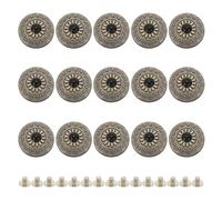 HOBBIESAY 15Pcs Screw Back Buttons 12mm Black Daisy Decorative Buckle Round Conchos Button Vintage Western Style Buttons for Purse Bag DIY Leather Craft Fabrics Accessories