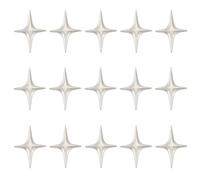 HOBBIESAY 15Pcs Silver Star Brooch Pin Four-Point Star Brooches Polished Alloy Fashion Simple Brooches Geometric Stars Lapel Pins for DIY Jackets Hats Bags Dresses Clothes Accessories