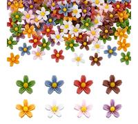 HOBBIESAY 160Pcs 8 Colors Mini Resin Daisy Flowers Dollhouse Micro Landscaping Miniature Flowers Dollhouse Mini Things for Women DIY Fairy Garden Decoration Crafts 0.3x0.28x0.1 Inch