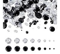 HOBBIESAY 160Pcs Black Clear Cubic Zirconia 16 Styles Faceted Pointed Back Cabochons Small Loose Diamond CZ Stones for Nail Art Craft Jewelry Making