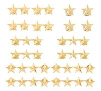 HOBBIESAY 16Pcs 4 Styles Star Rank Insignia Star Badge Sets 5-Point Stars Lapel Pins Alloy Metal Stars Brooches for Jackets Bags Hats Clothes Uniforms DIY Crafts Gifts Decoration, Metal, no gemstone
