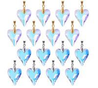 HOBBIESAY 16Pcs Colorful Crystal Heart Prism Suncatcher AB Coating Crystal Heart Prism Suncatcher Prisms Rainbow Maker Window Sun Catcher Crystals Hanging Pendant for Windows Balcony Kitchen Garden