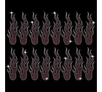 HOBBIESAY 1Pair Red Rhinestone Iron on Transfer Flame Bling Diamond Patches for Clothes 9.4"X6.2" Red Flame Bling Diamond Patches Iron on Sequin Applique for Jeans Jacket Caps Bag DIY Decor