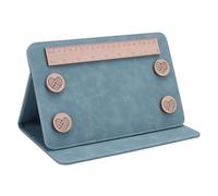 HOBBIESAY 1Pc Folding Knitting Pattern Holder Cadet Blue Knitting Chart Holder Adjustable Pattern Display Board Foldable Sewing Chart Keeper with Ruler for DIY Craft Pattern Reading Cross Stitch
