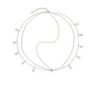 HOBBIESAY 1Pc Gold Wedding Headbands Chain Rhinestone Head Chain Bride Elegant Headpiece Layered Alloy Hair Accessories Round for Women Festival Prom Party Decoration 21.1 Inch Long