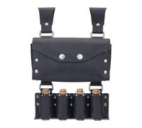 HOBBIESAY 1Pc Medieval Alchemy Potion Bottle Waist Bag Black Renaissance Cosplay Belt Pouch with Glass Vials Fantasy Wizard Waist Pouch Side Pack for Halloween Costume Accessory