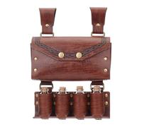 HOBBIESAY 1Pc Medieval Alchemy Potion Bottle Waist Bag Brown Renaissance Cosplay Belt Pouch with Glass Vials Fantasy Wizard Waist Pouch Side Pack for Halloween Costume Accessory