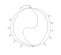 HOBBIESAY 1Pc Rhinestone Head Chains Bride Headpiece Elegant Wedding Headbands Chain Layered Alloy Hair Accessories for Women Platinum Round Festival Prom Decoration 21.1 Inch Long