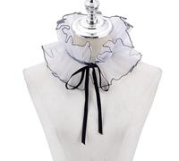 HOBBIESAY 1Pc Vintage Organza Ruffled Collar Renaissance ruff collar Ruffled Detachable Collar Clown Costume Accessories Blue for Women Men Outfits Cosplay Fancy Dress