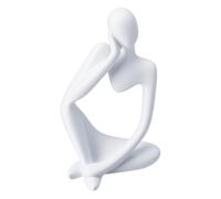 HOBBIESAY 1Pc White Thinker Statue Decor Thinker Figurines Art Ornament Modern Abstract Art Sculpture Collectible Accents Decoration for Bookshelf Office Desktop Livingroom Decoration