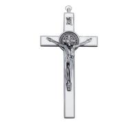 HOBBIESAY 1PCS 9.88 Inch Crucifix Wall Cross Antique Sliver Cross with Jesus Catholic Crucifix Wall Hanging Decoration Renaissance Intercession Resin on Home Decor Housewarming Gifts