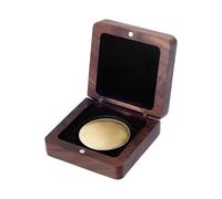 HOBBIESAY 1PCS Challenge Coin Display Case Silver Dollar Coin Holder 1.73" Single Coin Display Case Wood Storage Box Presentation Display Box Storage Case with Clear Top Black Velvet Base