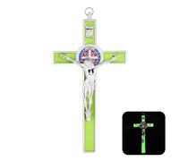 HOBBIESAY 1PCS Crucifix Wall Cross Night Light Metal Slender Crosses Antique Silver Crucifix Wall Cross Metal Art Enamel Give Blessing and the Spiritual Sacred Faith Gift for Your Acquaintances